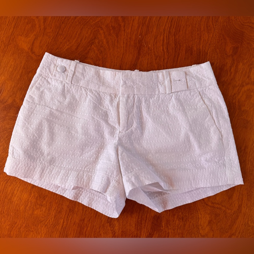 Banana Republic White Eyelet Chino Style Shorts